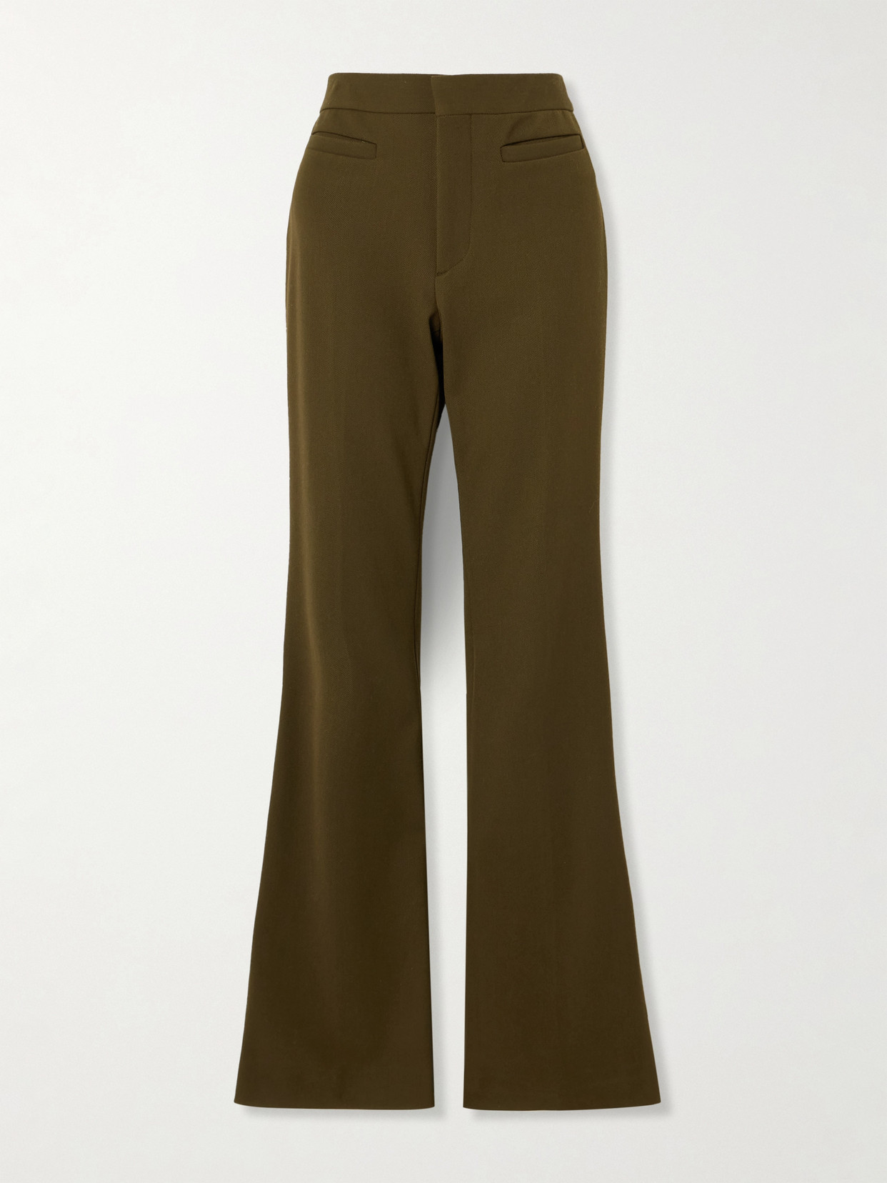 Burberry Twill Flared Pants In Green