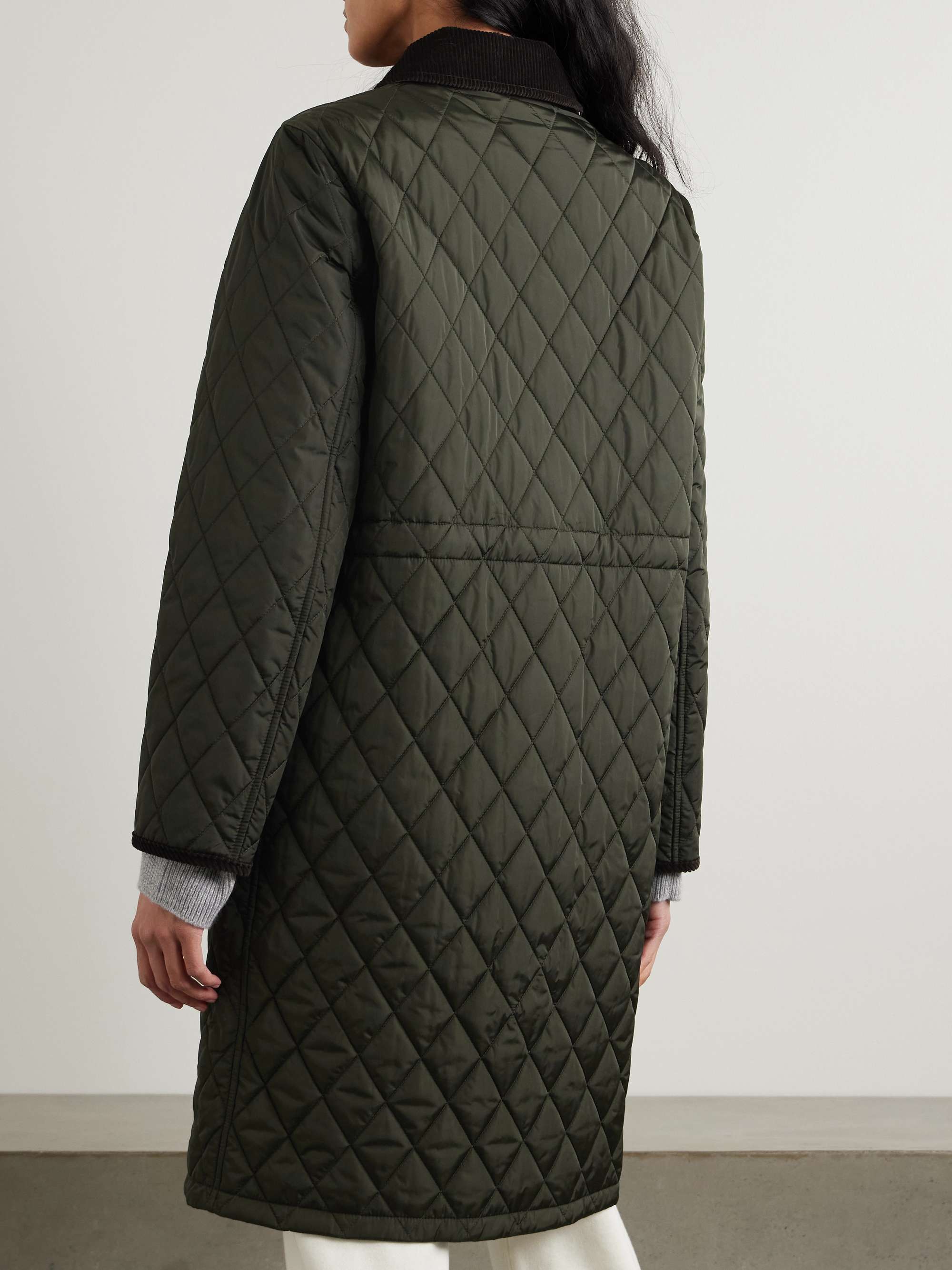 BURBERRY Corduroy-trimmed quilted shell jacket | NET-A-PORTER