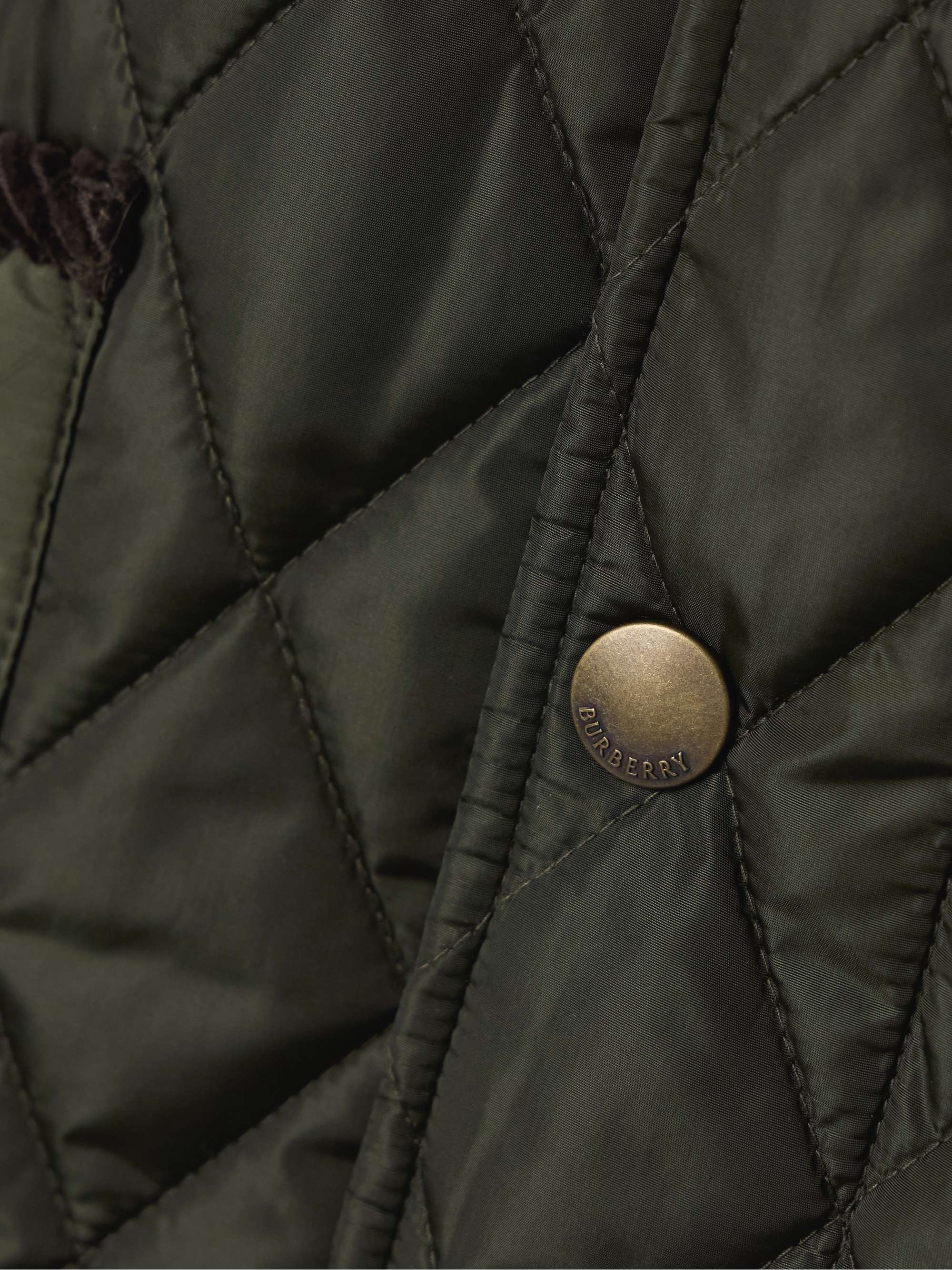 BURBERRY Corduroy-trimmed quilted shell jacket | NET-A-PORTER