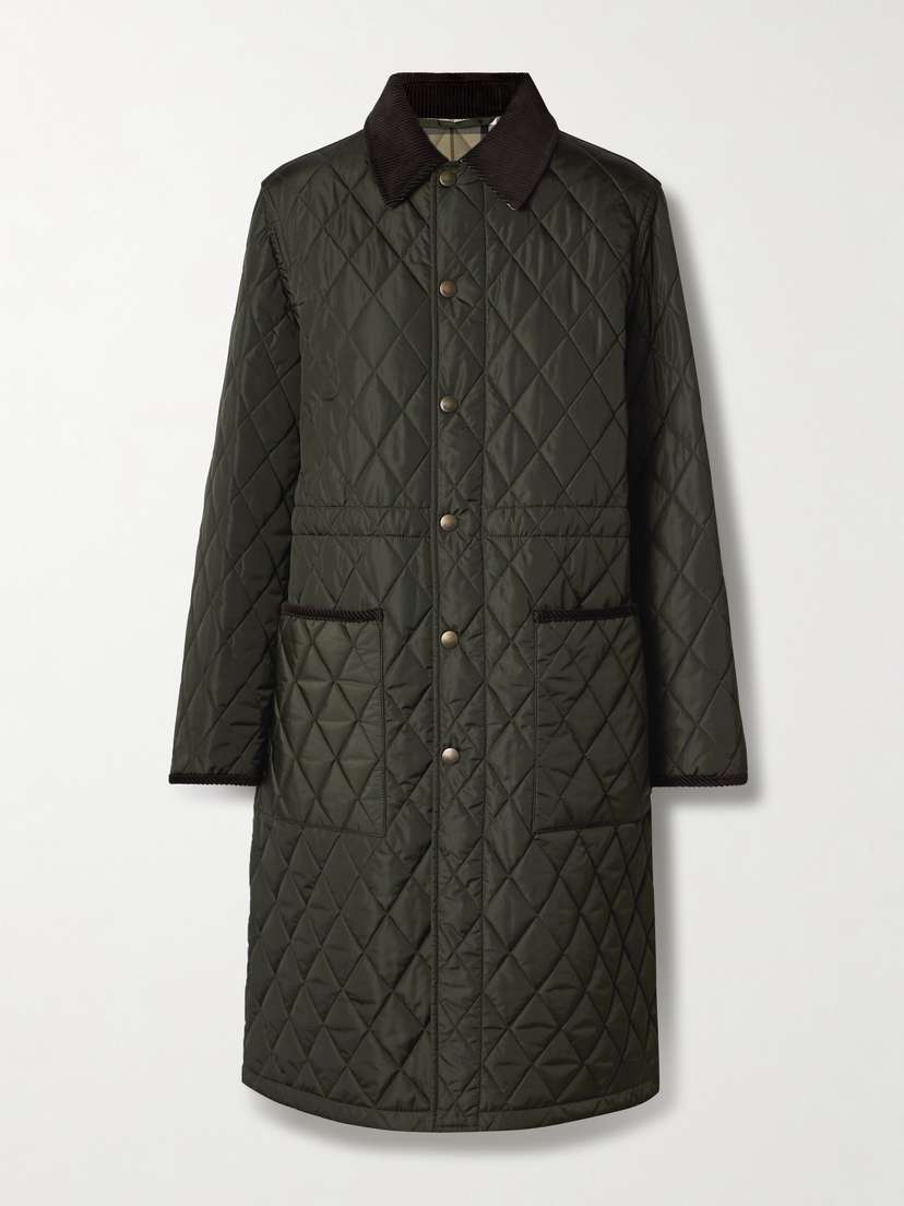 Burberry Corduroy-trimmed Quilted Shell Jacket