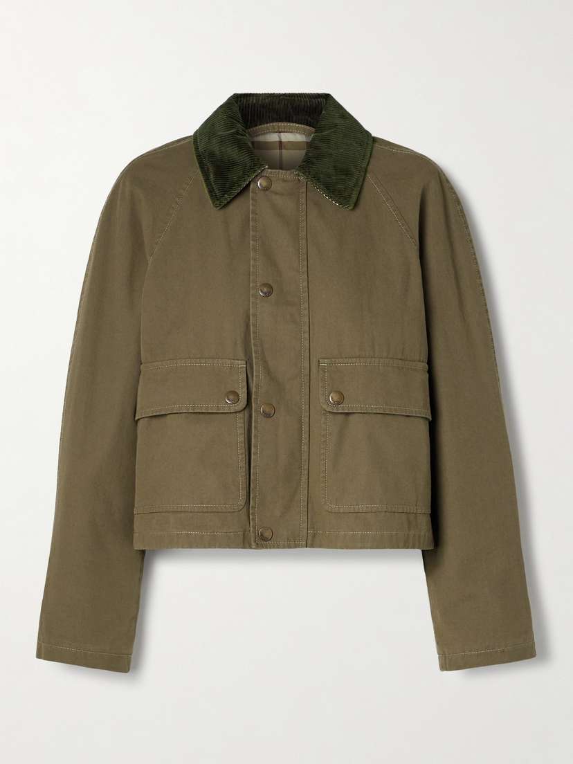 Burberry Corduroy-trimmed Cotton-twill Jacket