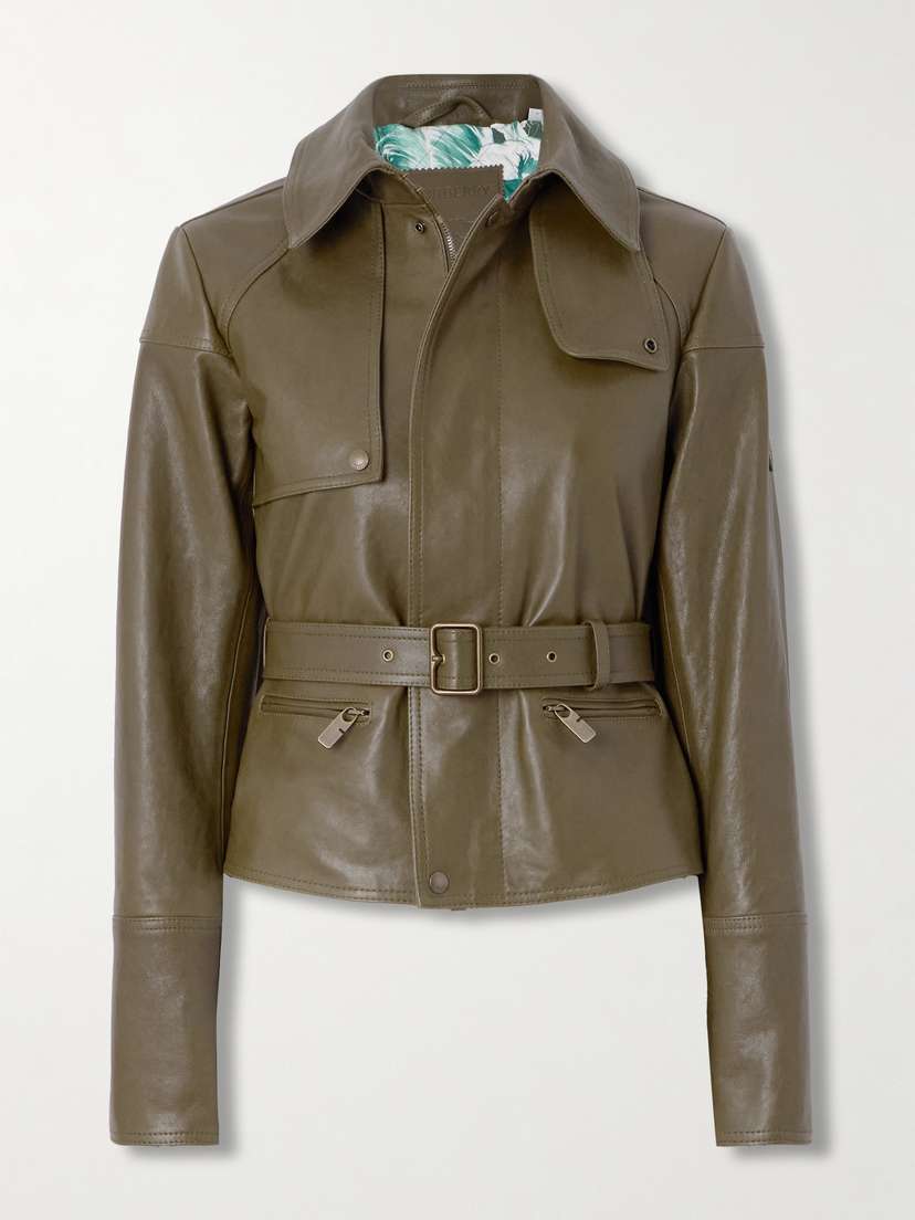 Burberry Belted Leather Jacket