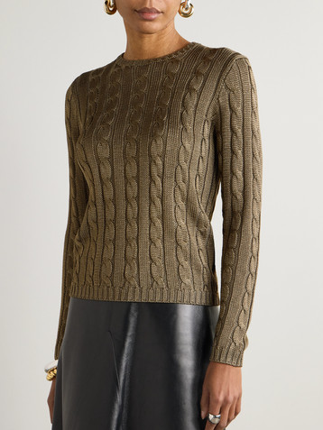 Ralph Lauren Collection Cable-knit silk sweater