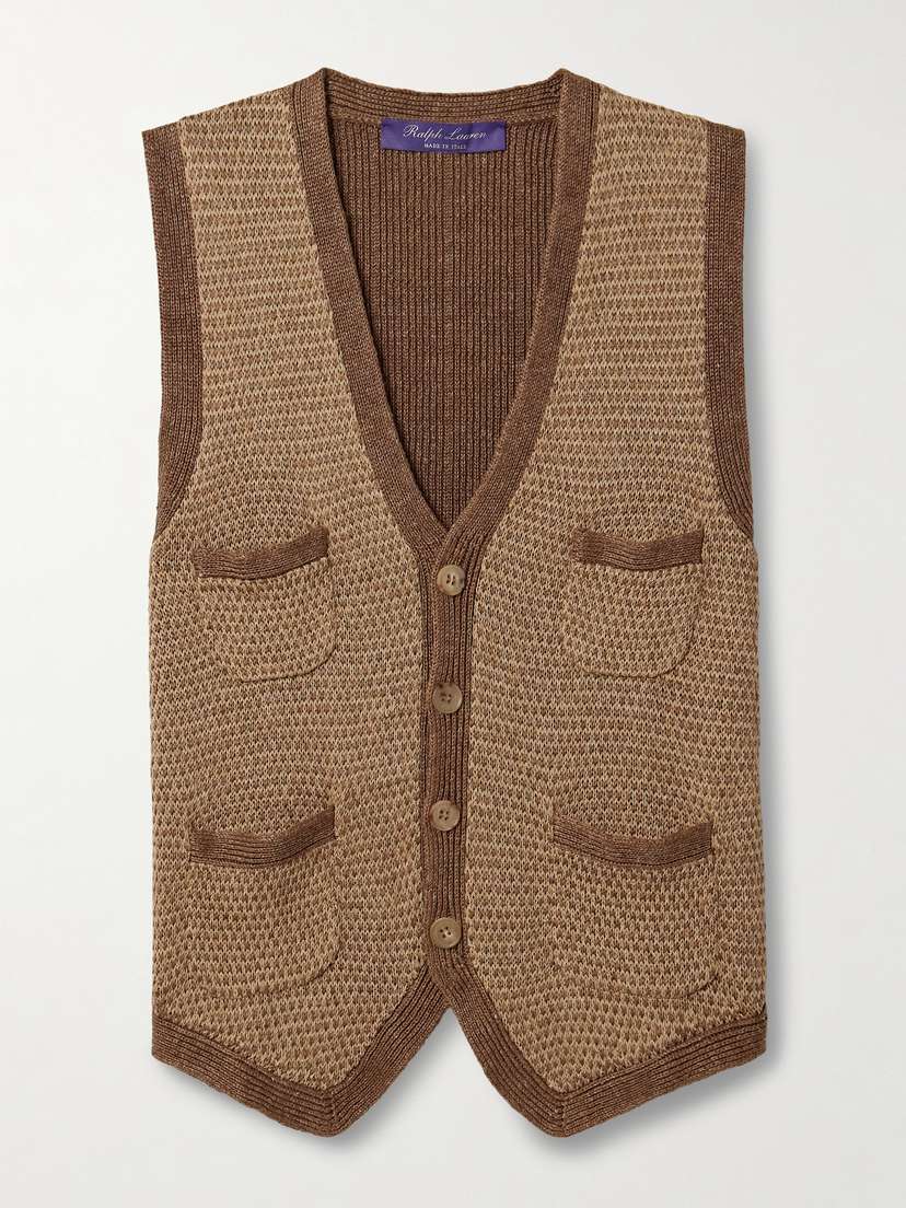 Ralph Lauren Collection Linen And Silk-blend Vest