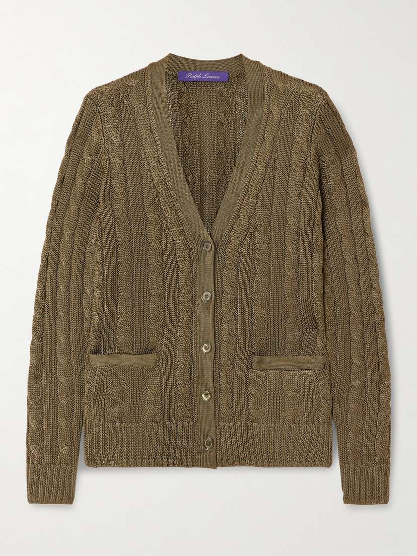 Ralph Lauren Collection Cable-knit Silk Cardigan - x small
