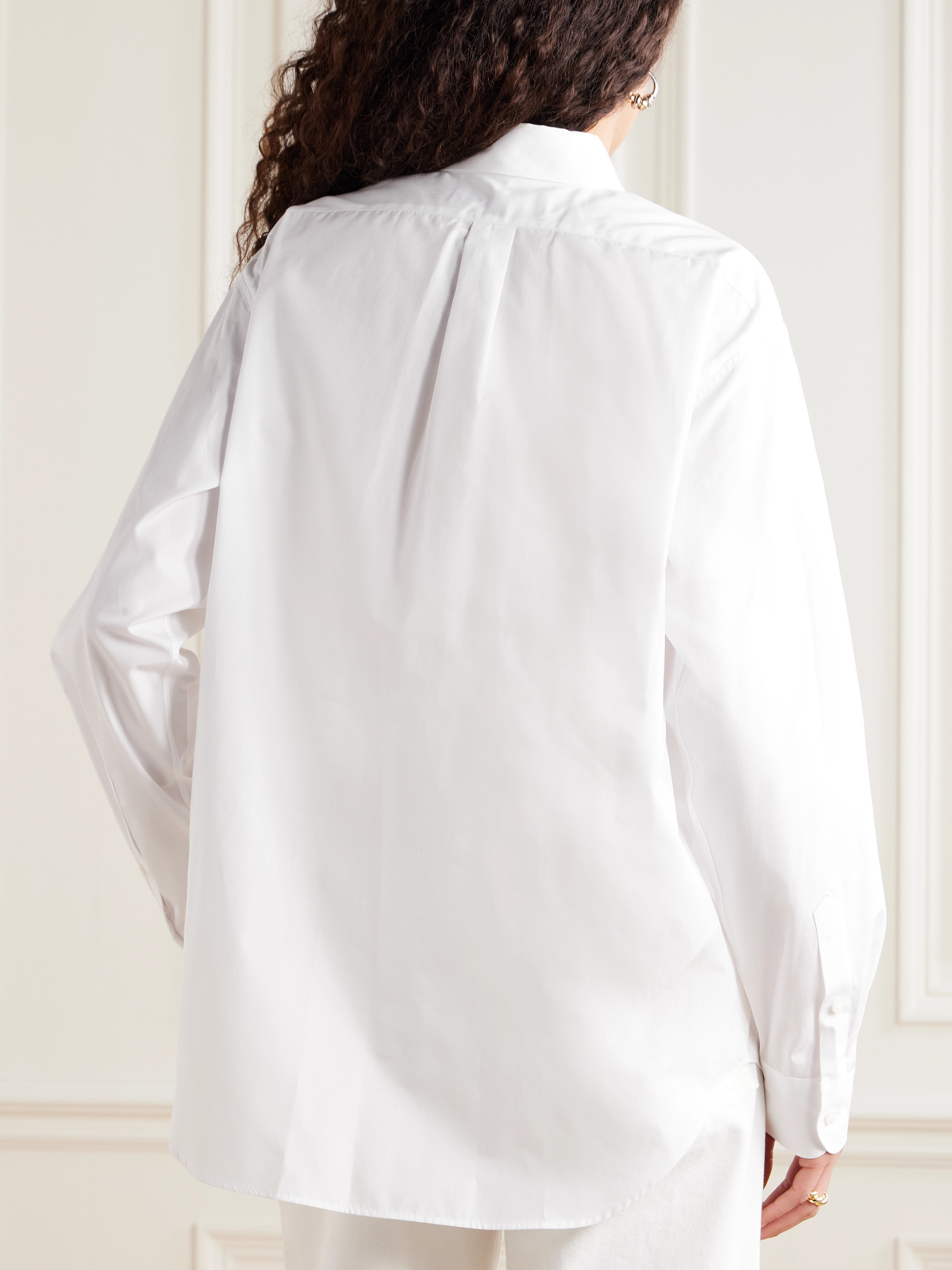 Ralph Lauren Collection Damien embroidered cotton-poplin shirt thumbnail