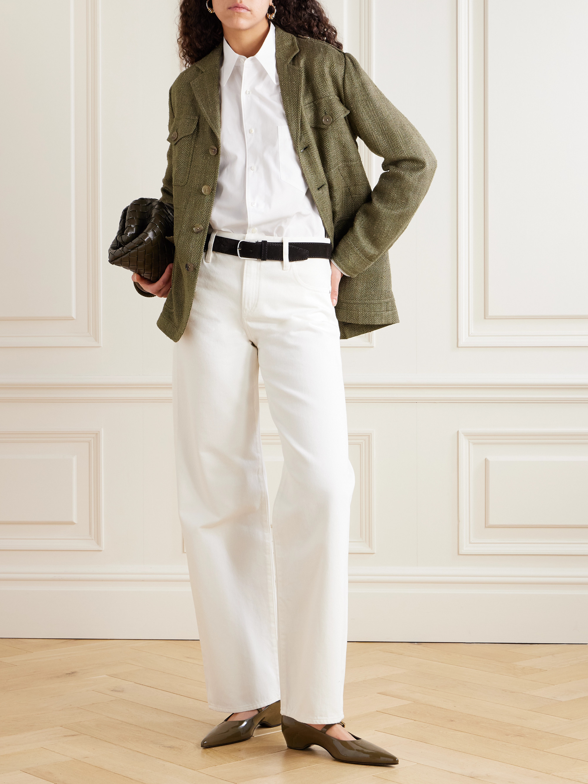Ralph Lauren Collection Damien embroidered cotton-poplin shirt thumbnail