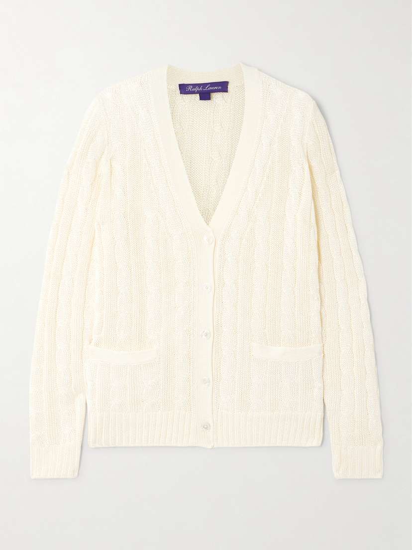Ralph Lauren Collection Cable-knit Silk Cardigan