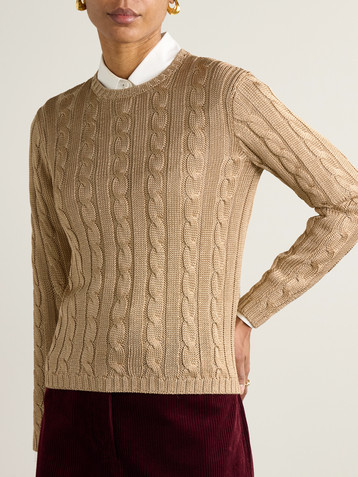 Ralph Lauren Collection Cable-knit silk sweater