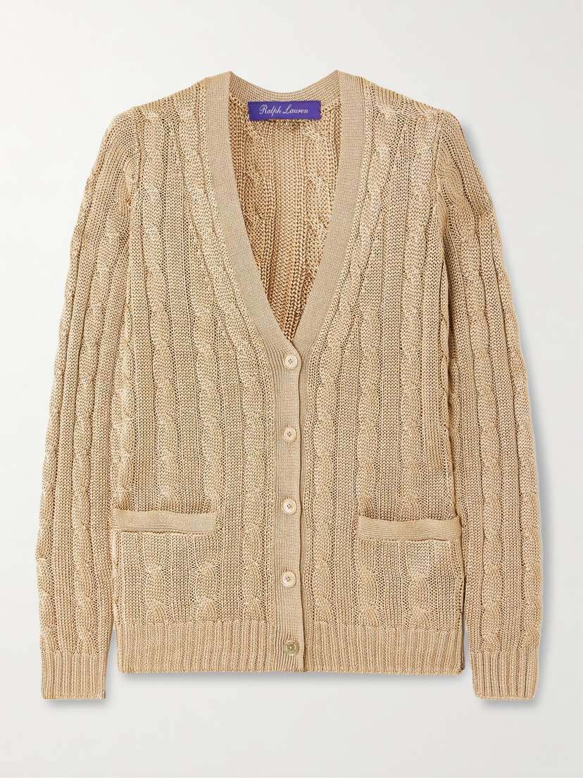 Ralph Lauren Collection Cable-knit Silk Cardigan
