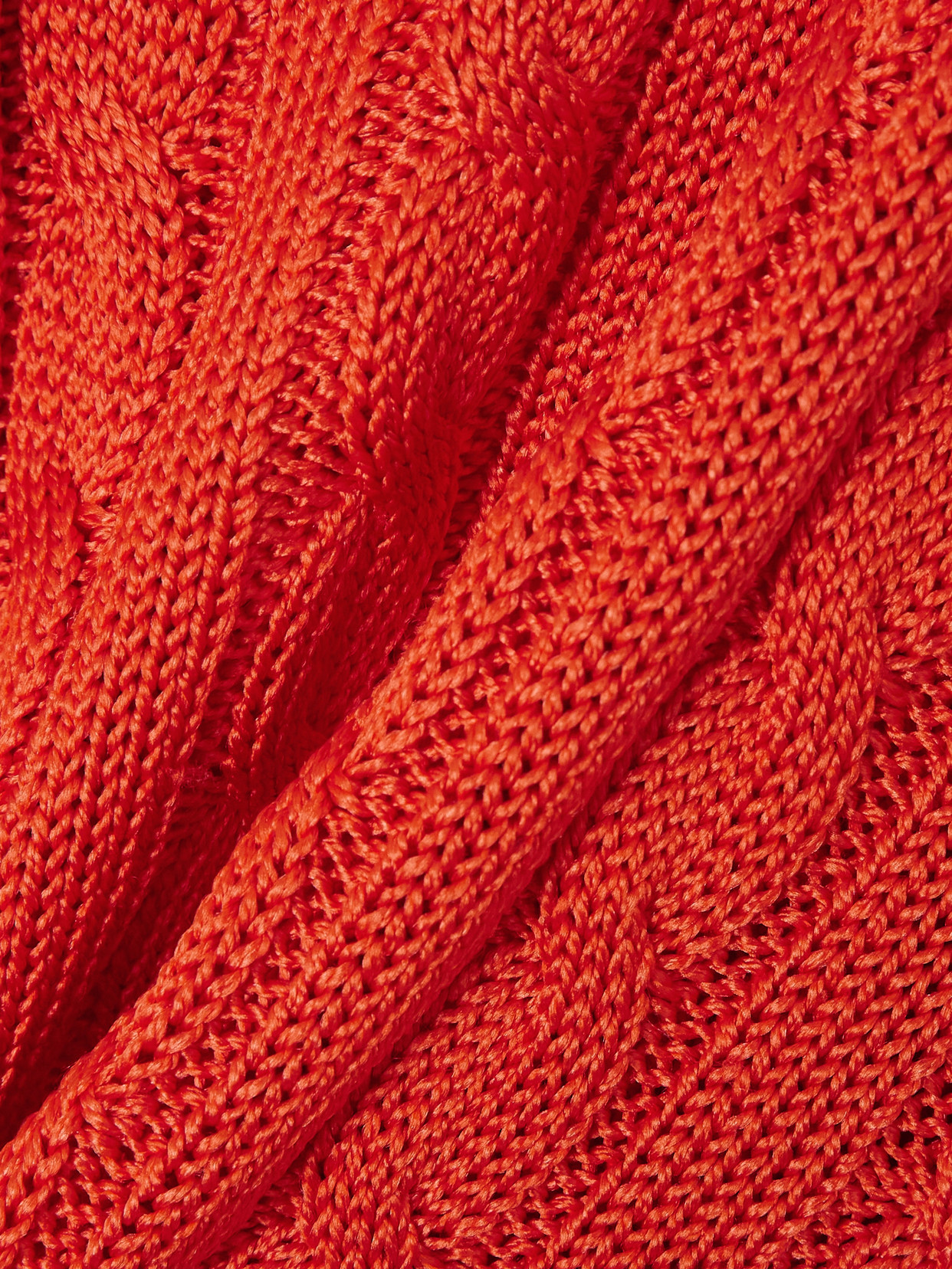 Polo Ralph Lauren Cable-knit Silk Sweater In Orange