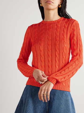 Ralph Lauren Collection Cable-knit silk sweater