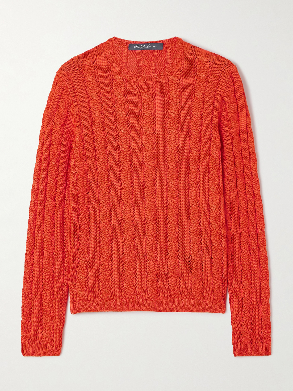 Polo Ralph Lauren Cable-knit Silk Sweater In Orange
