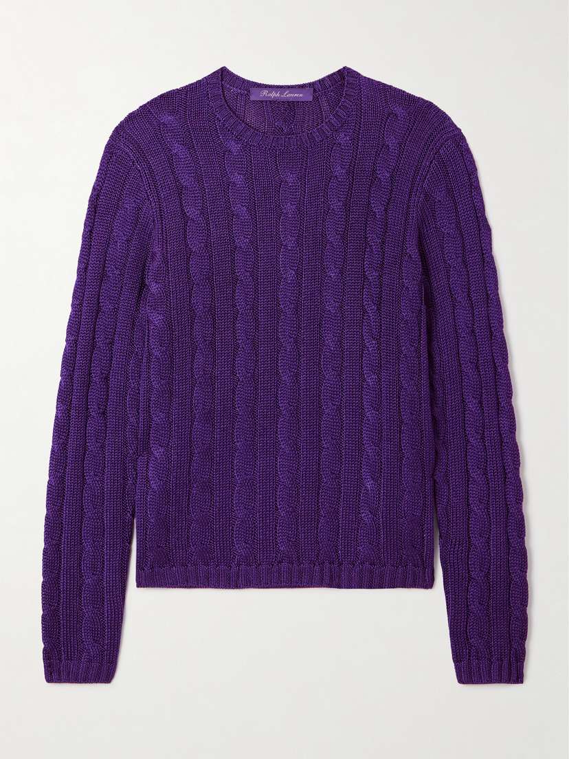 Ralph Lauren Collection Cable-knit Silk Sweater - x small