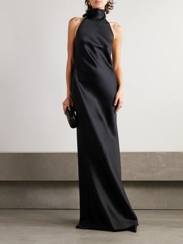 Ralph Lauren Collection Chilton open-back satin halterneck gown