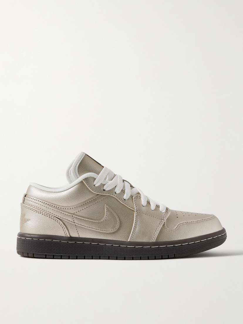 Nike Air Jordan 1 Low Metallic Leather Sneakers