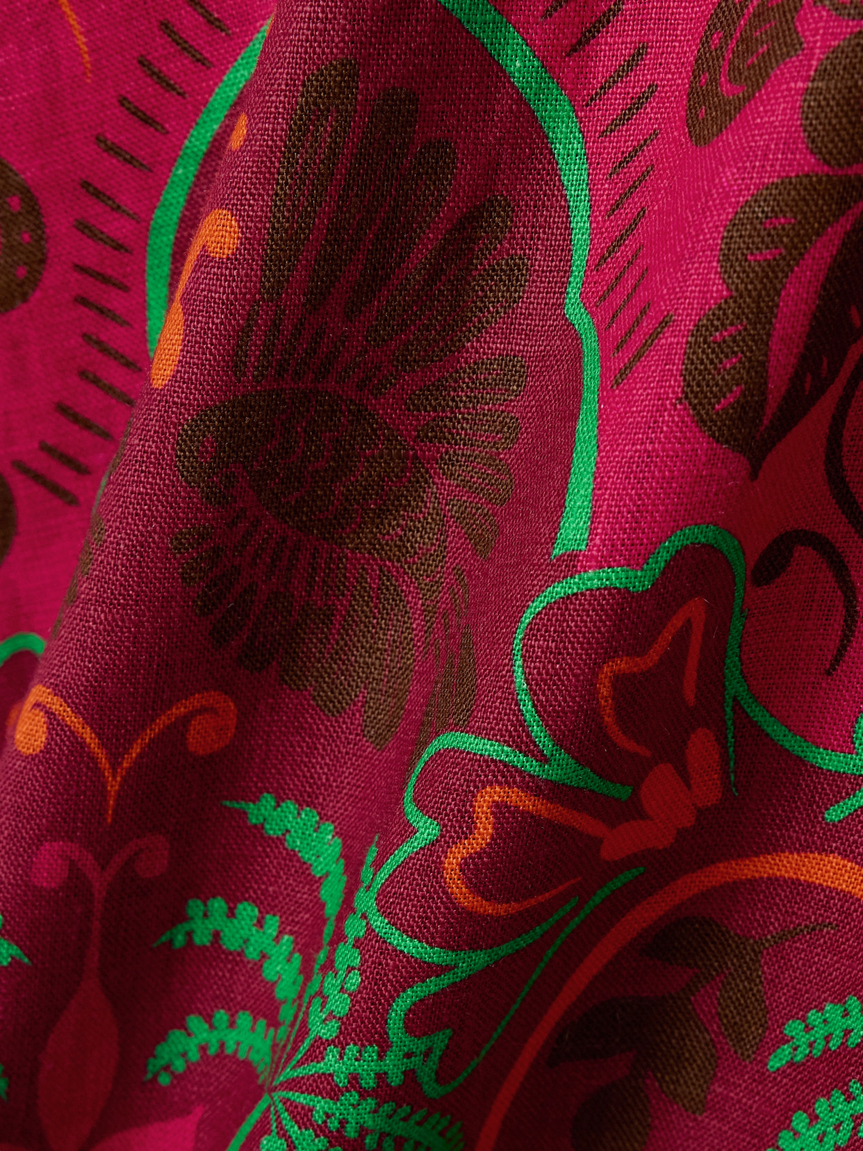 Shop Cara Cara Perla Printed Linen Halterneck Mini Dress In Pink