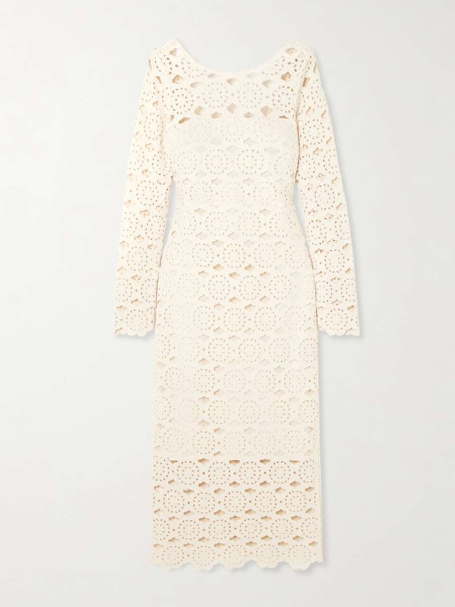 marsielle crocheted cotton midi dress