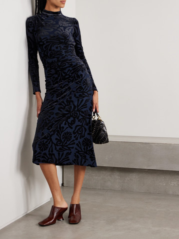 Sea Alia devoré-velvet midi dress