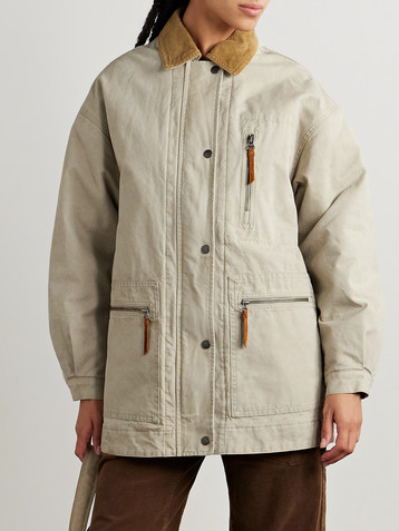 Marant Étoile Kimelia corduroy-trimmed cotton-canvas jacket