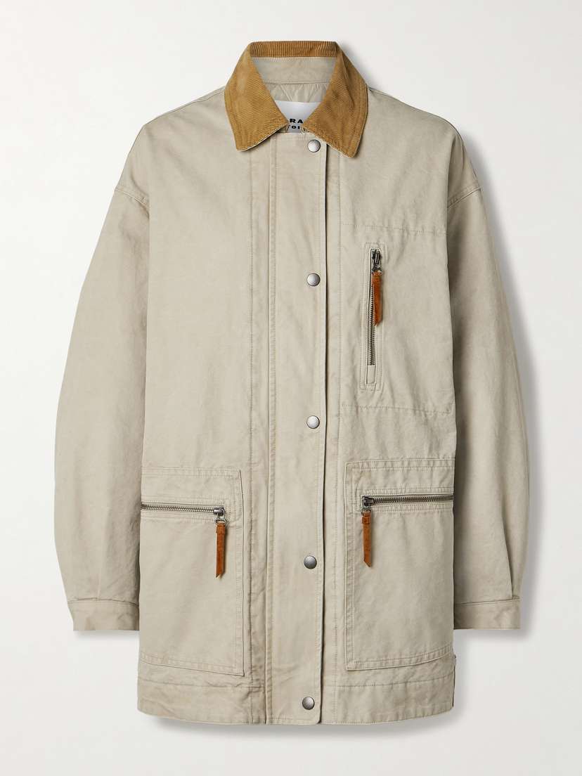 Marant Étoile Kimelia Corduroy-trimmed Cotton-canvas Jacket