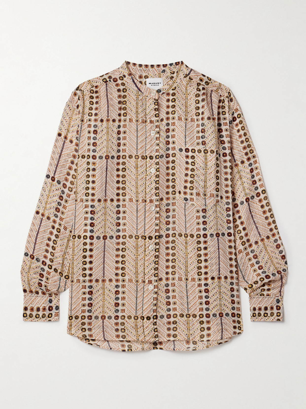 Isabel Marant Étoile Mexika Printed Cotton-voile Shirt In Ecru