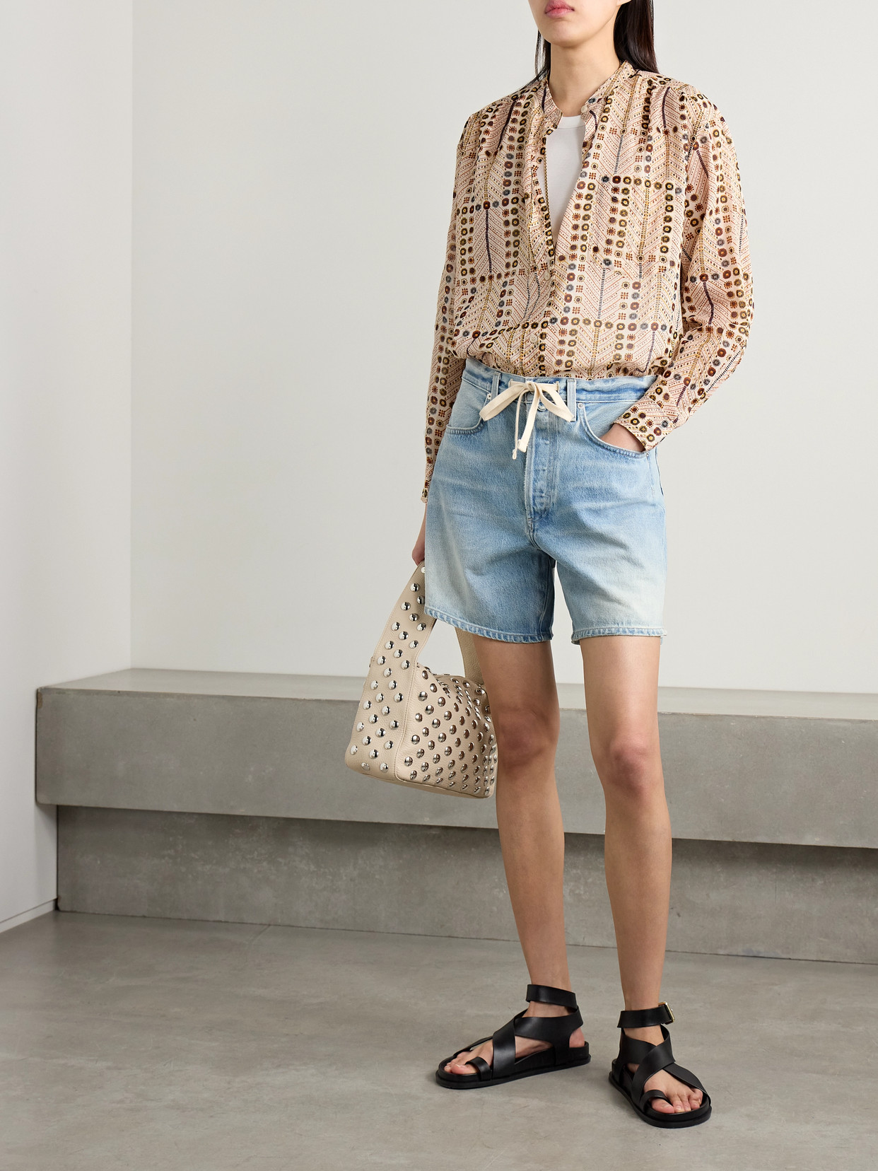 Isabel Marant Étoile Mexika Printed Cotton-voile Shirt In Ecru