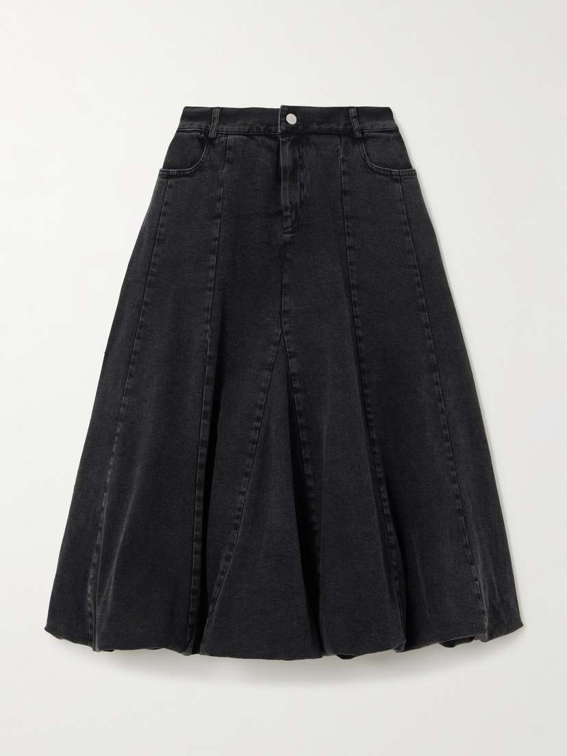 Sea Elle Paneled Denim Midi Skirt