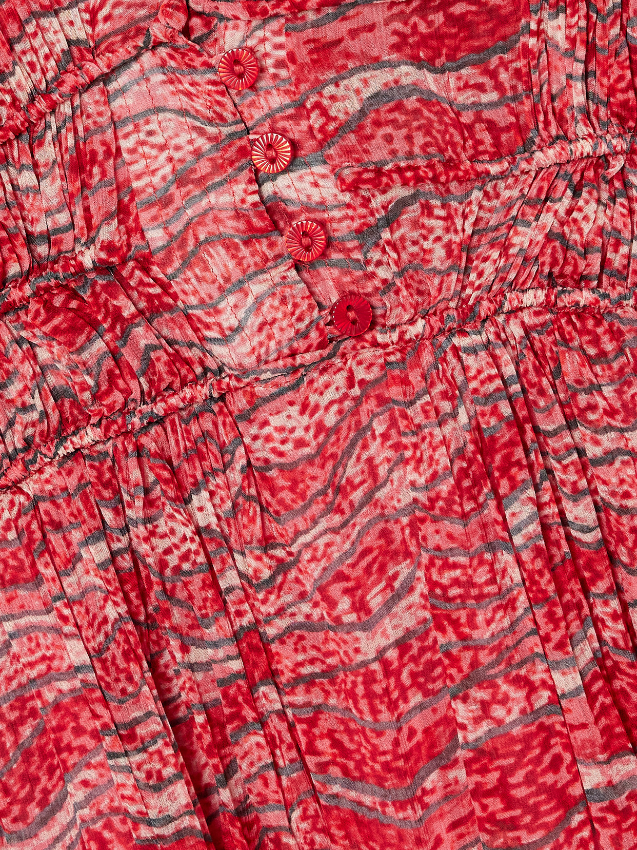 Shop Isabel Marant Étoile Anawa Tie-detailed Gathered Printed Crepon Mini Dress In Red