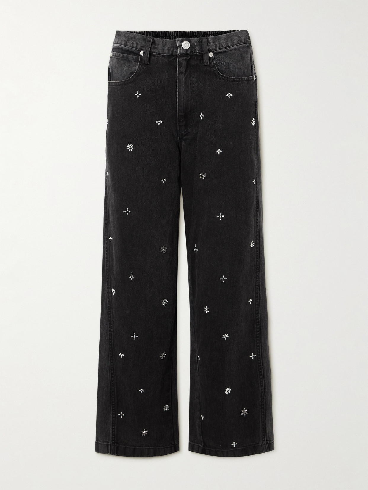 SEA BALA CRYSTAL-EMBELLISHED HIGH-RISE WIDE-LEG JEANS