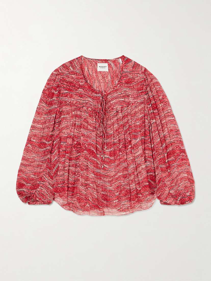 Marant Étoile Advika Tie-detailed Printed Crepon Blouse