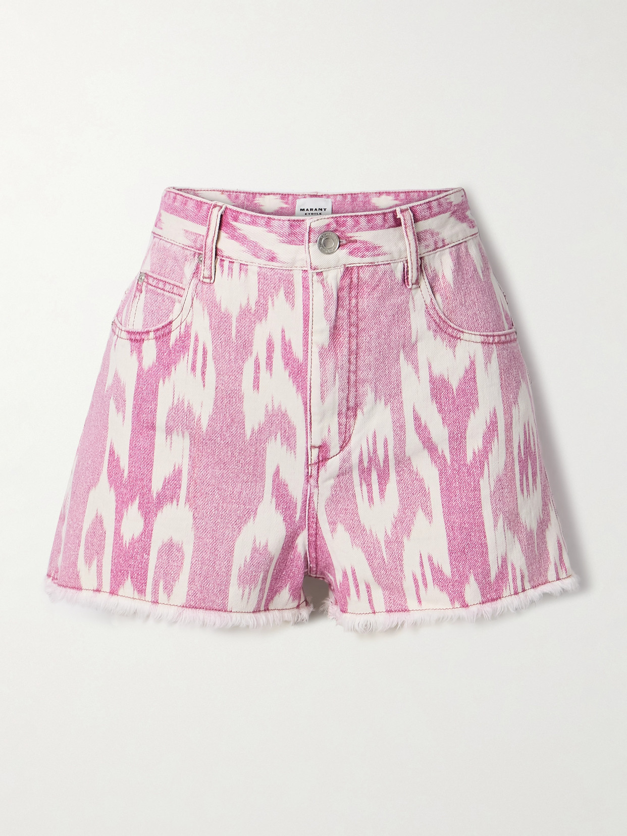 Isabel Marant Étoile Isabel Marant Etoile Women Printed Denim Lesia Shorts In Pink