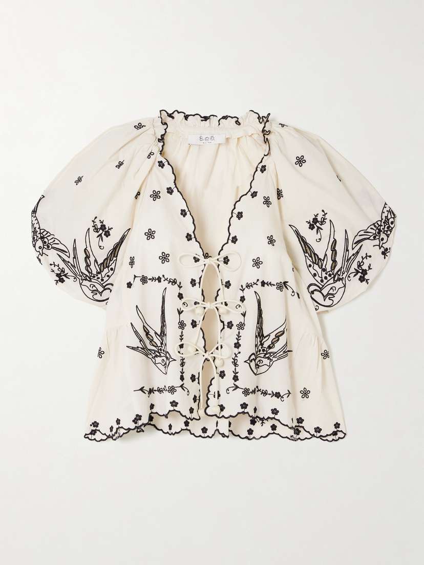 Sea Kingsley Embroidered Cotton Blouse