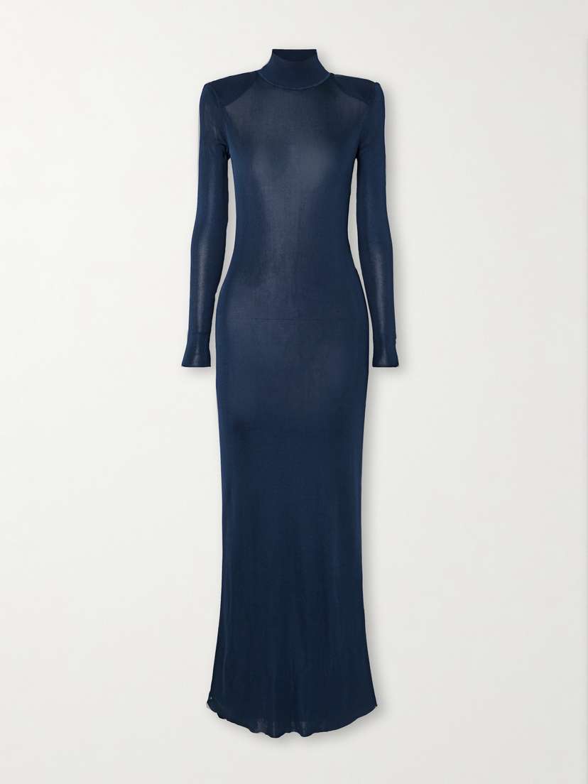 Self-Portrait Ribbed-knit Maxi Dress