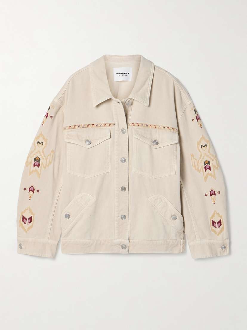 Marant Étoile Manona Embroidered Organic Denim Jacket