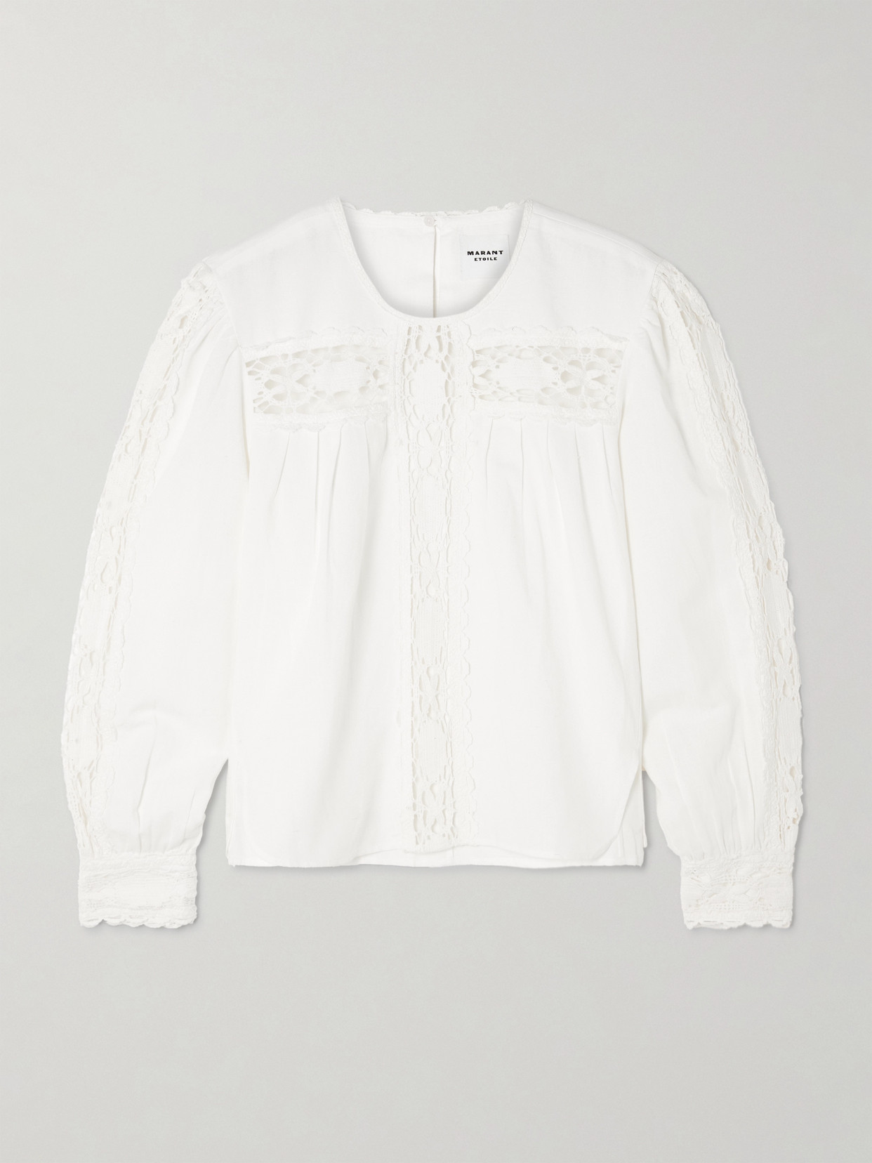 Marant Étoile - Valmira Lace-trimmed Linen And Cotton-blend Blouse - White