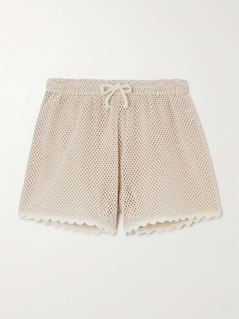 Sea Sally Crocheted Cotton Shorts