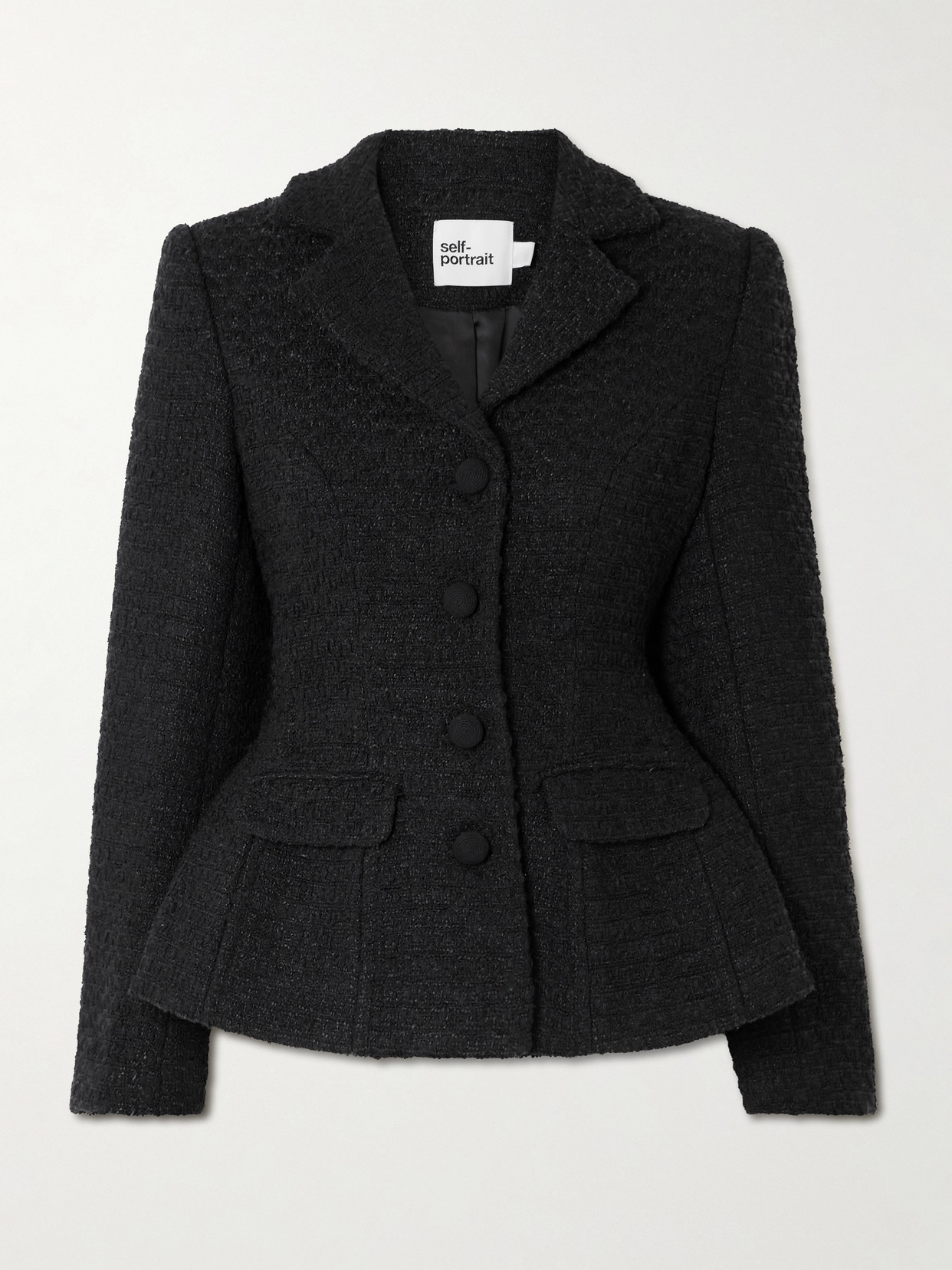 Self-Portrait - Bouclé Blazer - Black