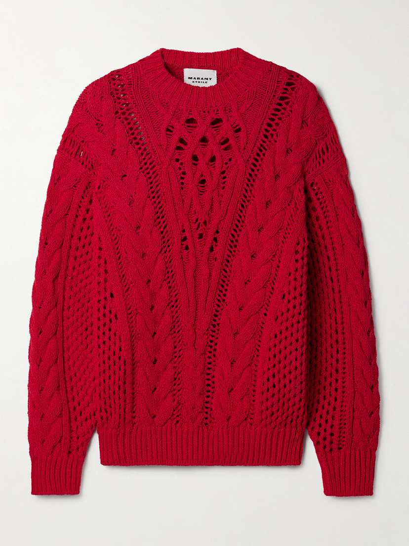 Marant Étoile Lenza Open-knit Cotton-blend Sweater