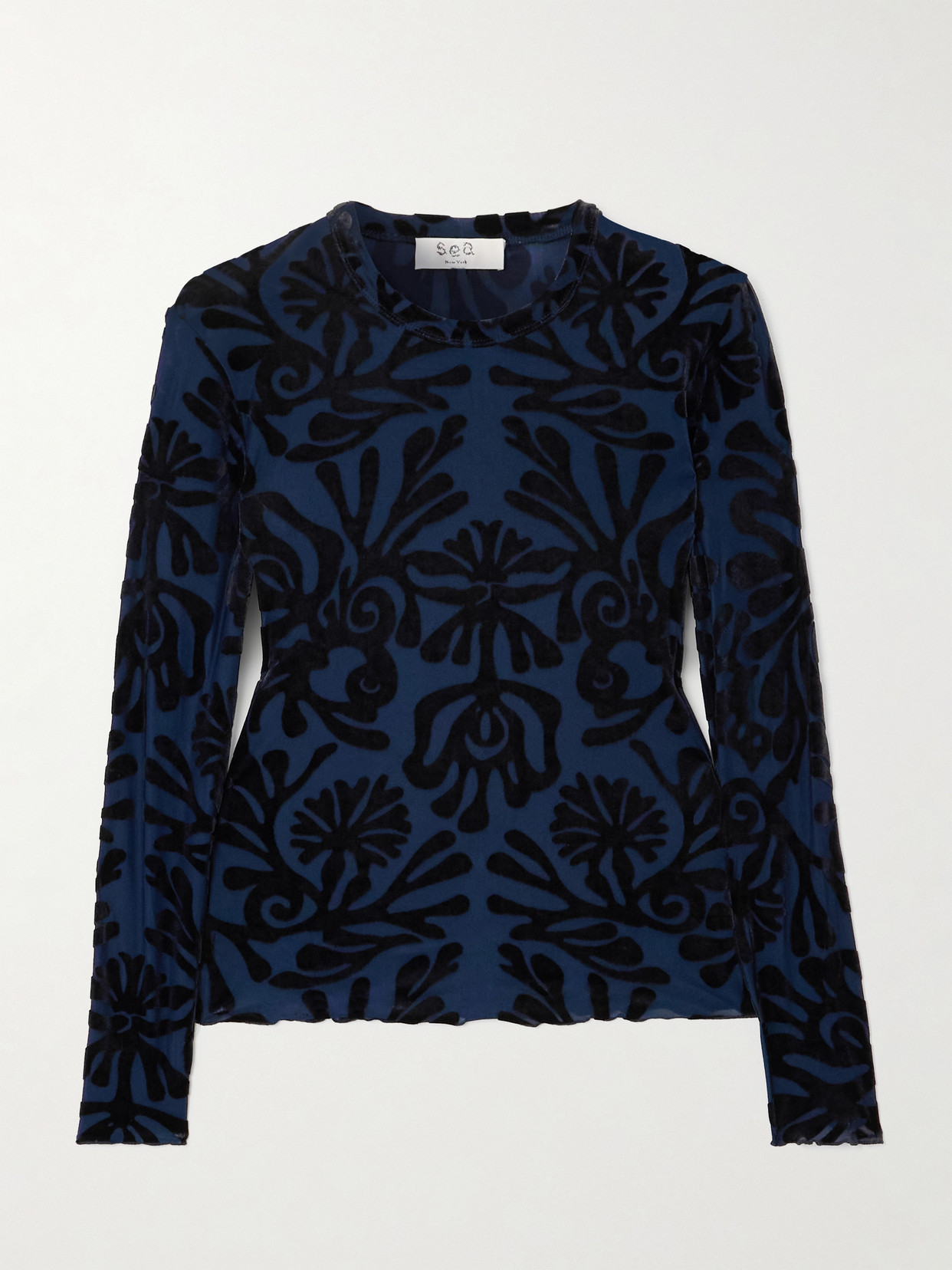 Sea - Alis Devoré-velvet Top - Blue