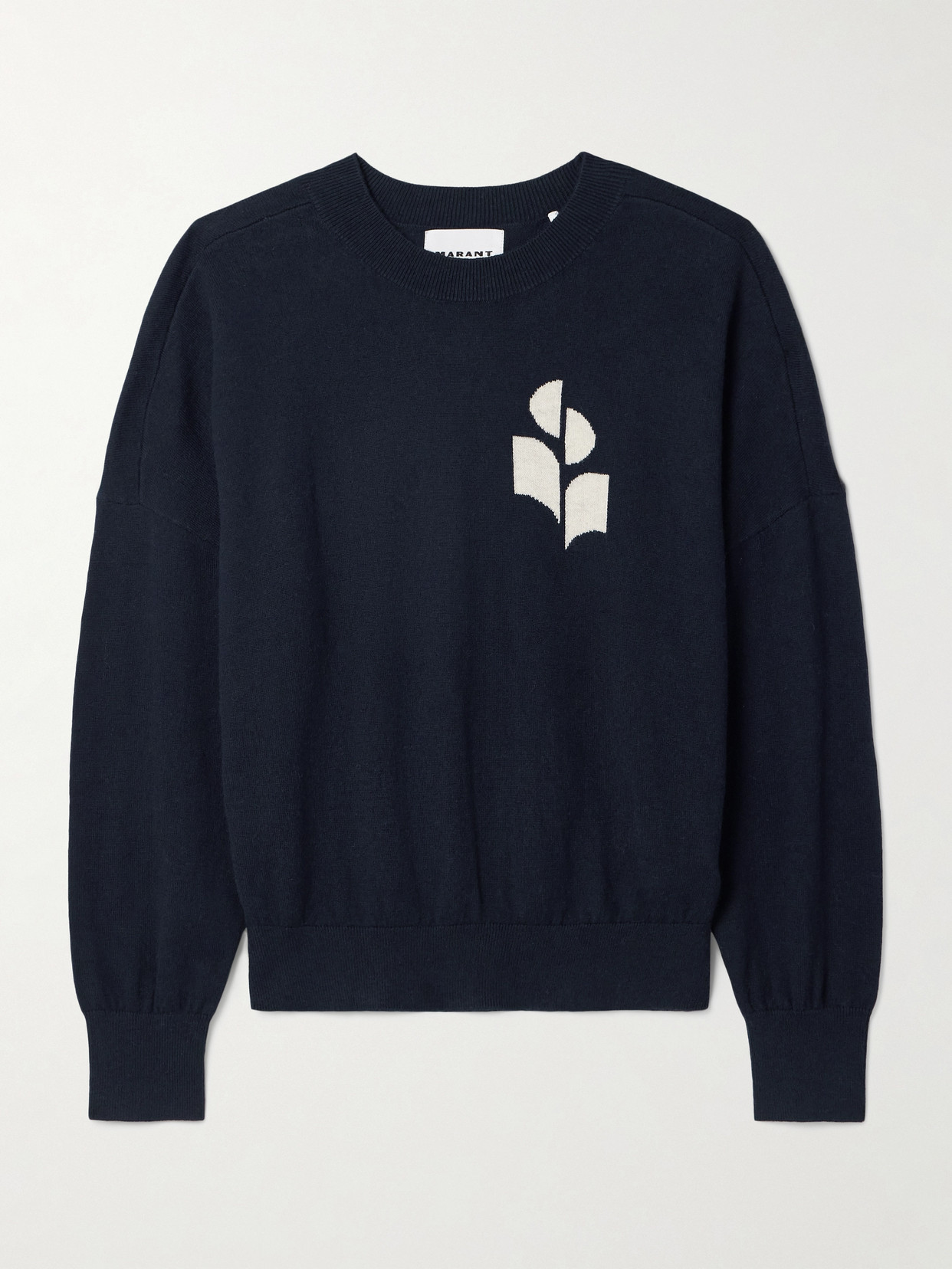 Marant Étoile - Marisans Intarsia Cotton And Wool-blend Sweater - Navy