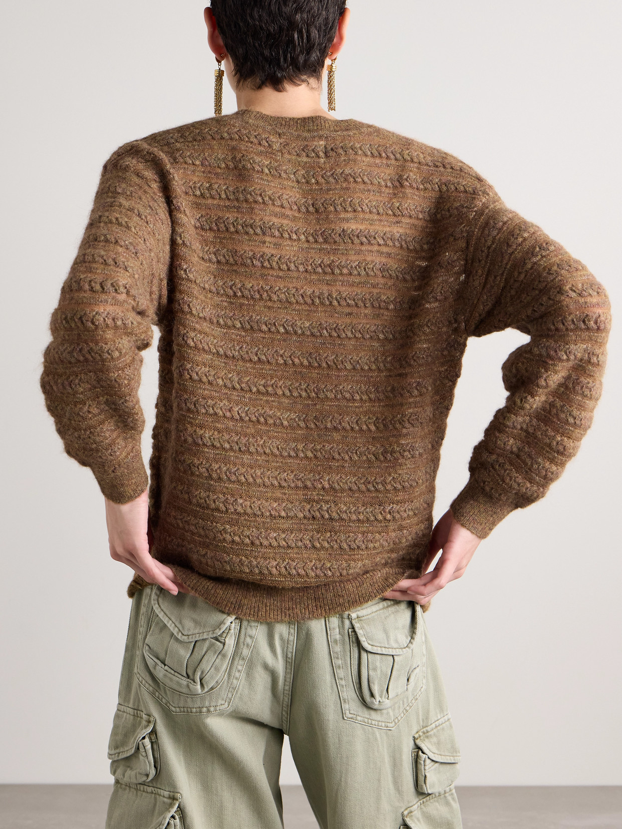 Isabel Marant Étoile Marant Etoile Long-sleeved Crewneck Sweater In Brown