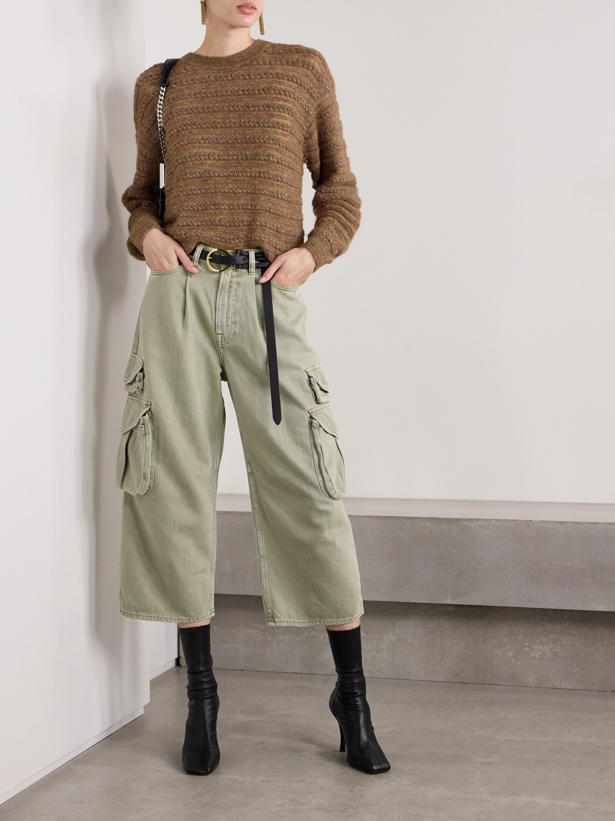 Isabel Marant Étoile Marant Etoile Long-sleeved Crewneck Sweater In Brown