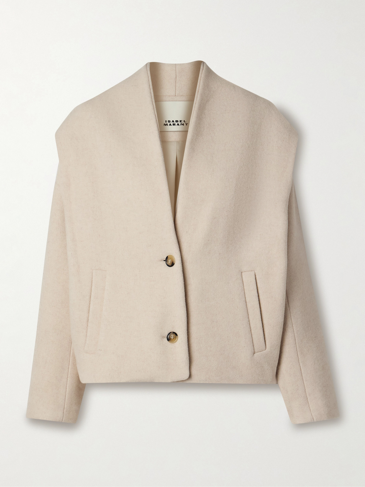 Isabel Marant Drogo Brushed Recycled Wool-blend Jacket In Ecru