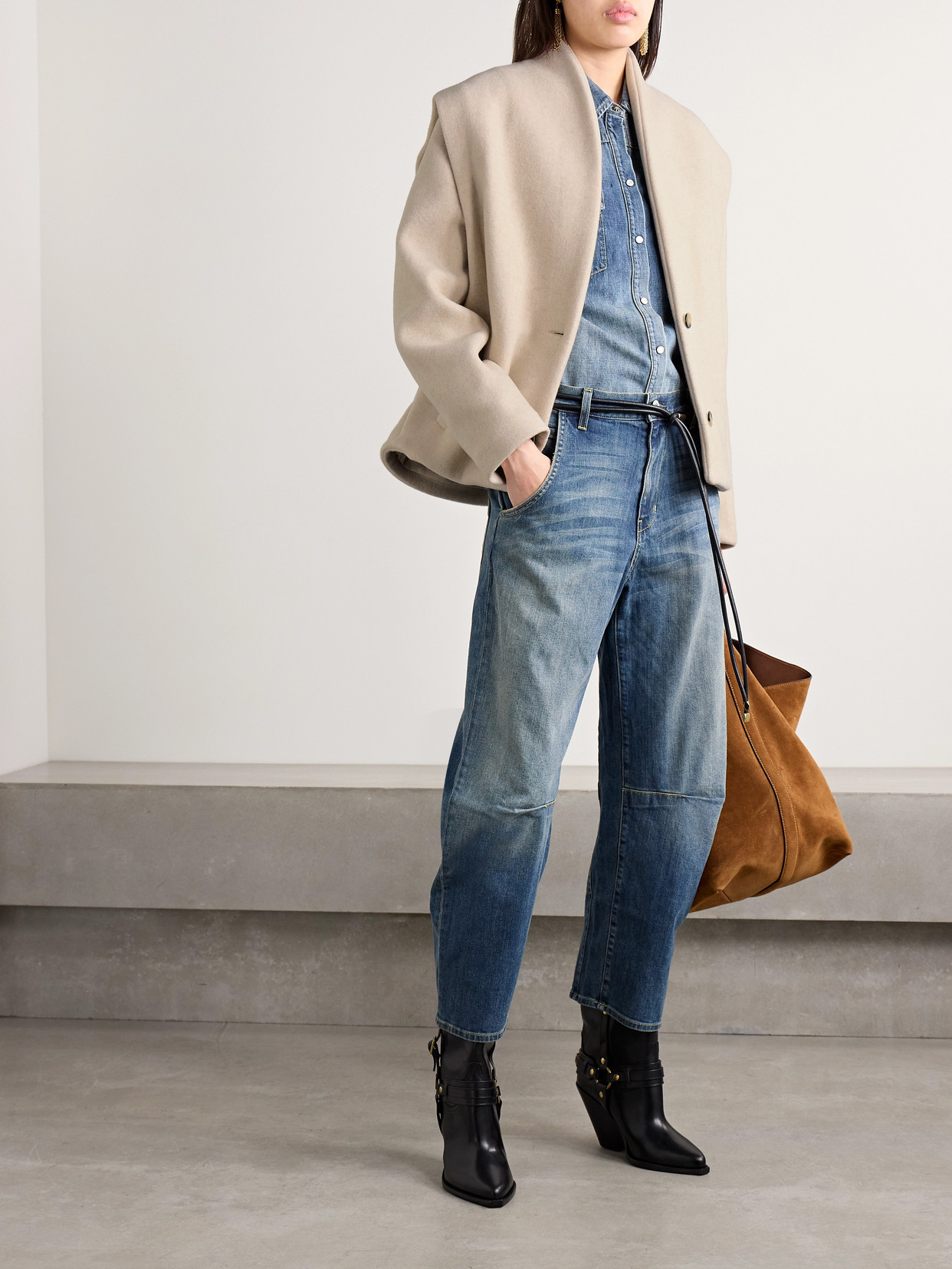 Isabel Marant Drogo Brushed Recycled Wool-blend Jacket In Ecru