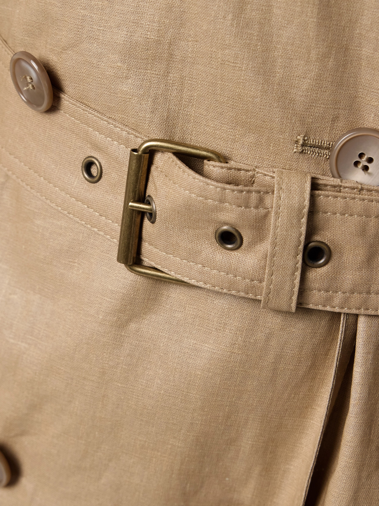 Isabel Marant Freanne Belted Double-breasted Linen-blend Trench Coat In Neutrals