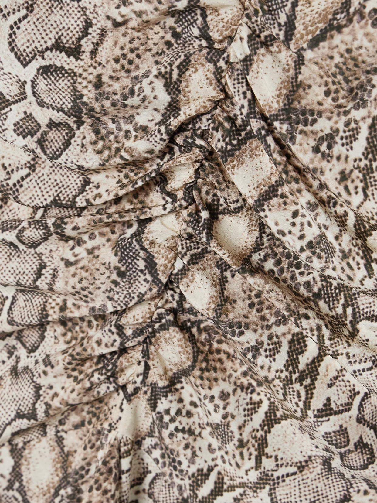 ISABEL MARANT OCTAVIA RUCHED SNAKE-PRINT SILK-BLEND CREPE MINI DRESS