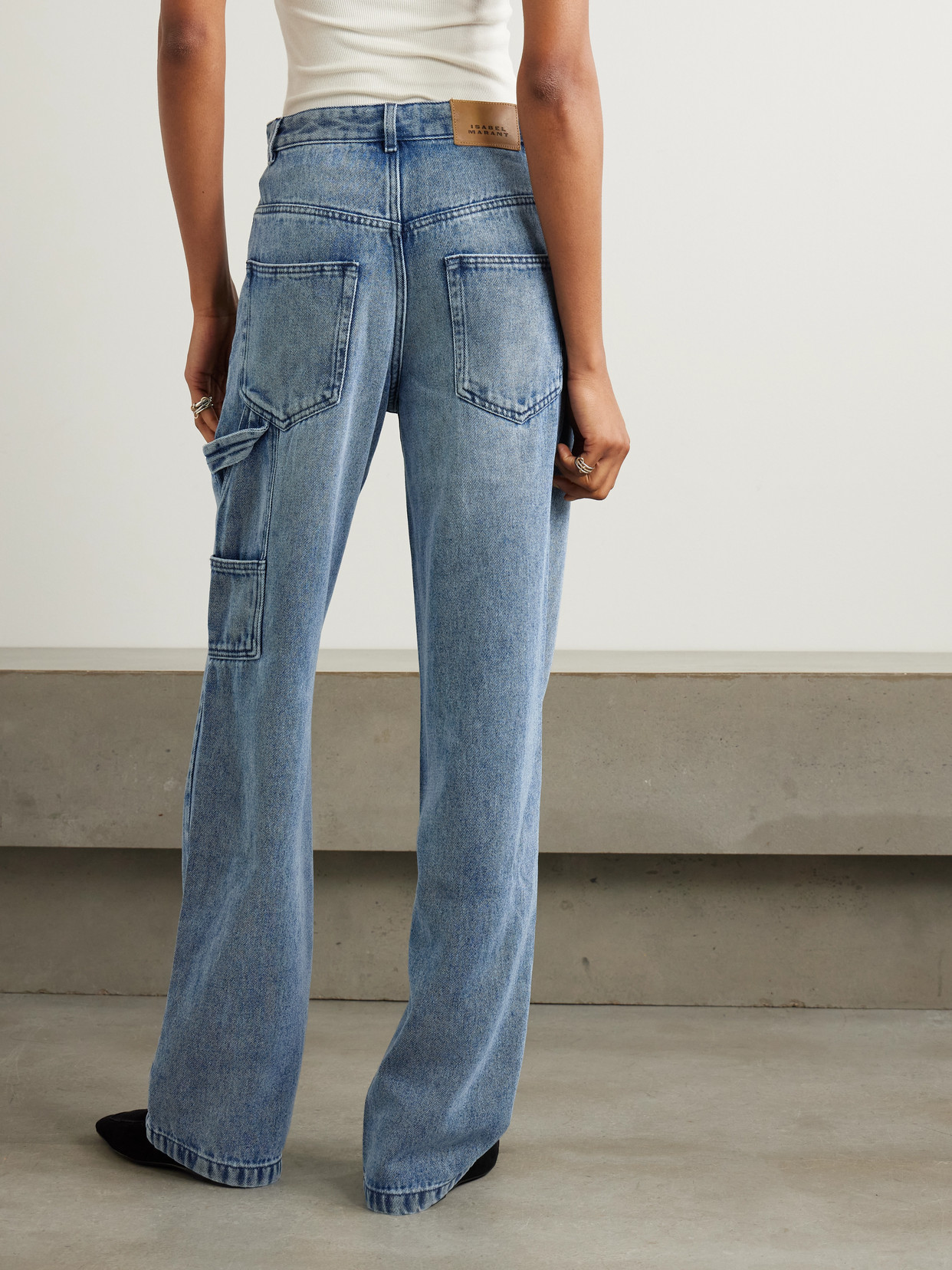 Isabel Marant Lemony High Waist Wide Pants In Blue
