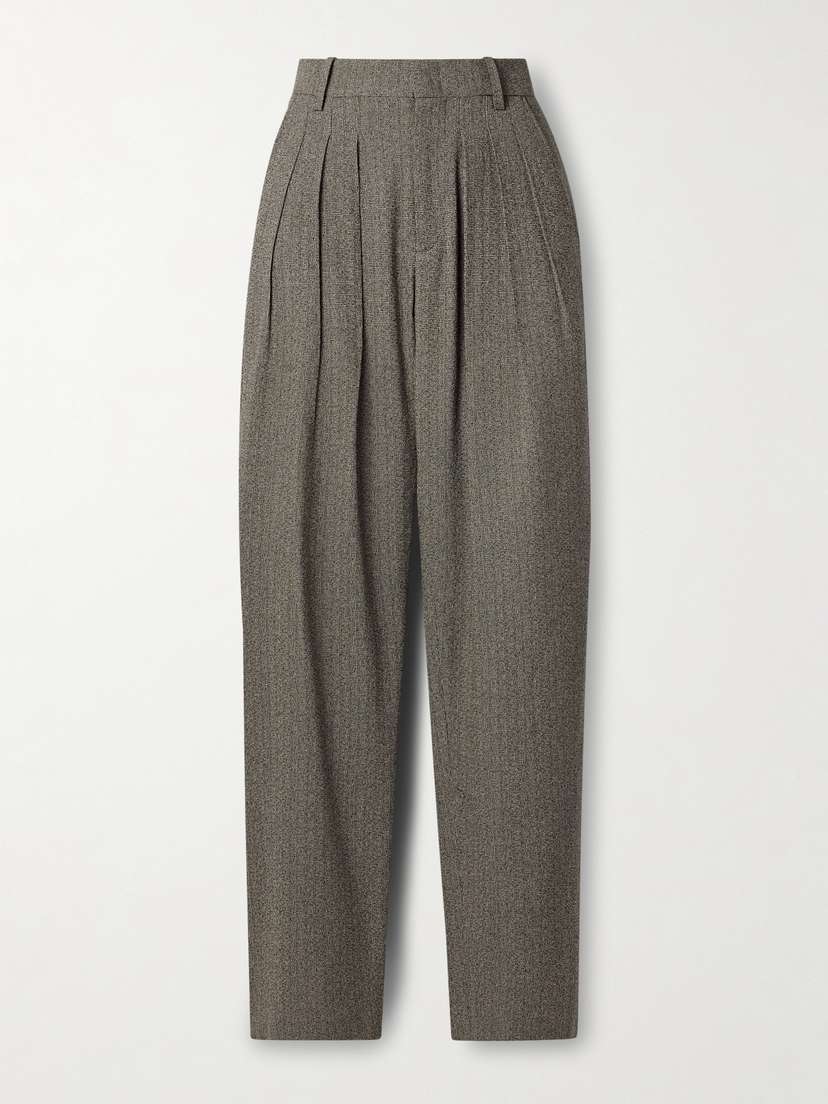 Isabel Marant Iwena Pleated Cotton-blend Tapered Pants
