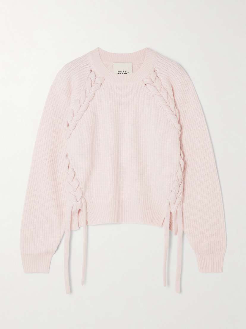 Isabel Marant Noelia Braided Ribbed-knit Merino Wool Sweater